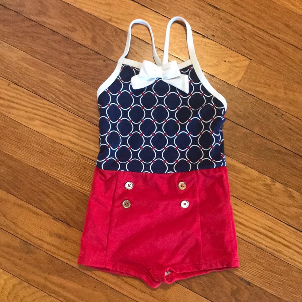 Girls 12-18mo Janie and Jack one piece boy shirt bathing suit.